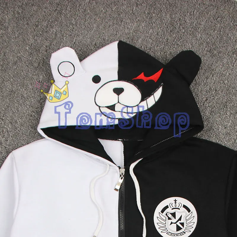 Аниме Danganronpa Косплей Монокума костюм унисекс толстовки с капюшоном верхняя