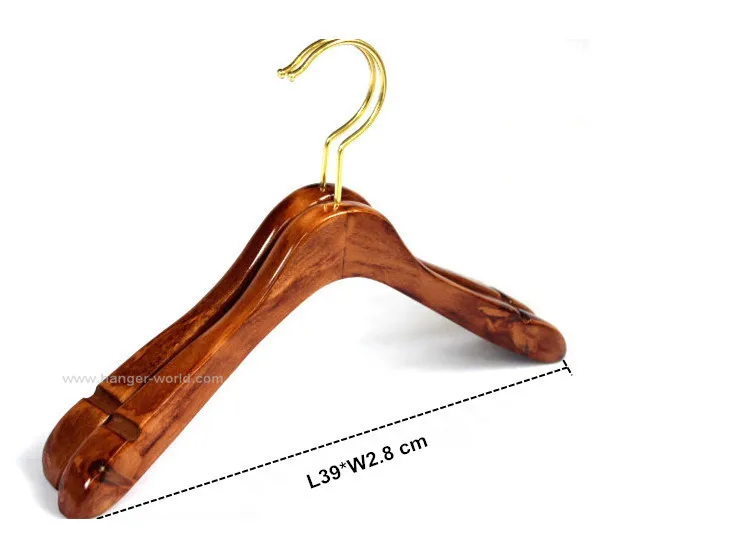 Винтажная Толстая деревянная вешалка для пальто с золотым крючком (8 шт./лот)|coat