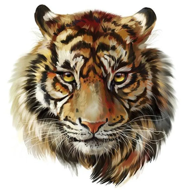 

Fashion Patch deal with it Clothes Fabric tiger head Heat Transfer Printing T shirt girl iron on patches for clothing Stickers