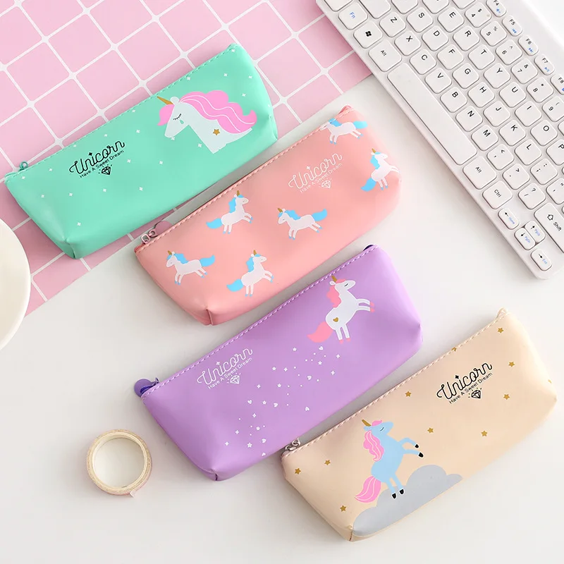 1 шт PU флеш накопитель в виде единорога сумка пенал мультфильм Kawaii для девочек