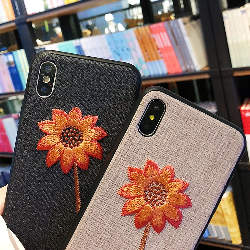 Kerzzil Винтажный чехол для телефона с цветами и листьями iPhone 8 6 6s S Plus вышитый