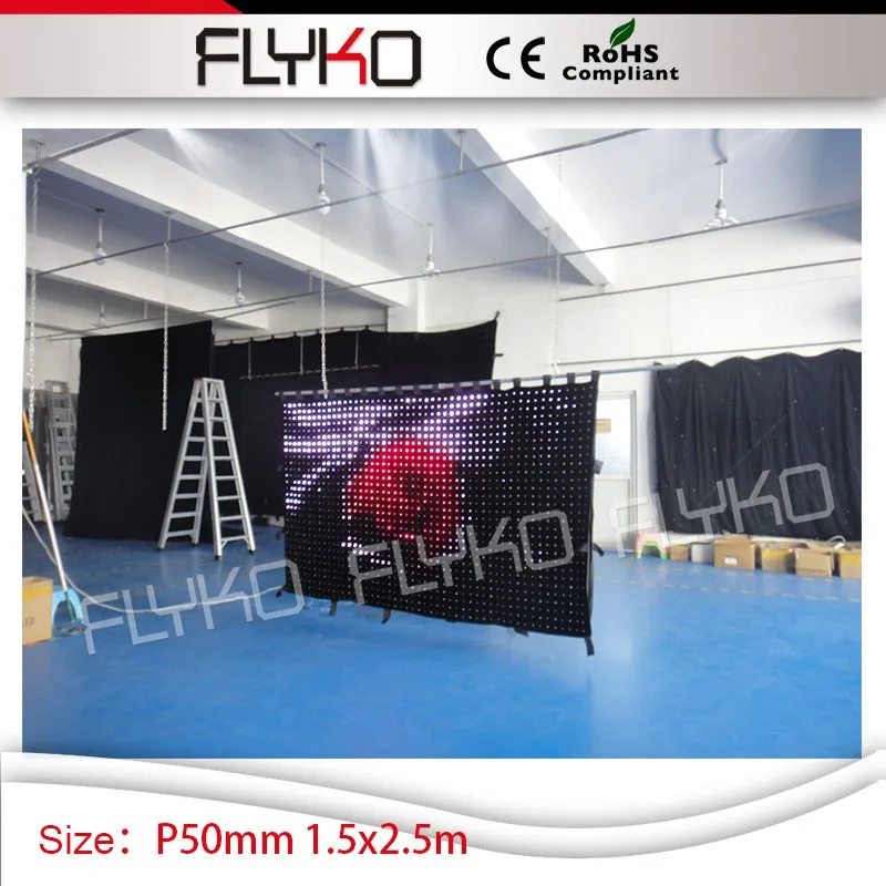 P5cm 1 5*2 5 m фонарик led ткань Клуб Стенд видео занавес диско шоу фон | Лампы и