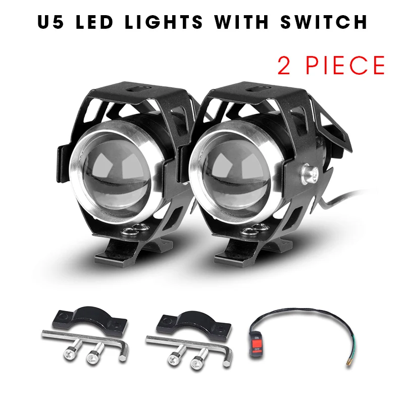 2 light and switch Универсальный ездовой U5 светодиодный мото rcycle головной светильник s вспомогательная лампа мото rbike Точечный светильник аксессуары уличный мото противотуманный точечный светильник - Цвет: 2 light and switch