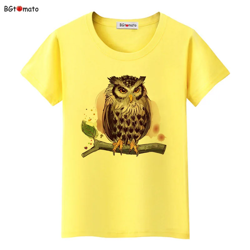 

bgtomato Hand Painted 3D owl t shirt women/girl fashion creative originality shirts Good quality brand shirt trend tops