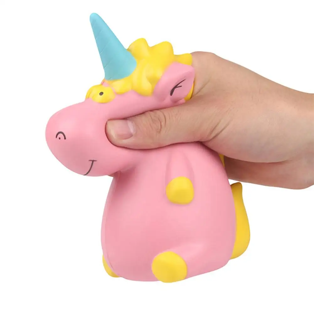 

Cute Cartoon Single Horned Hippo Shape Squishy Toy Kids Stress Reliver
