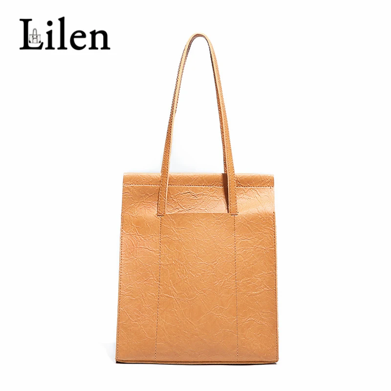 

LINEN Wild Casual Soft Shoulder Handbag Pleated Texture Magnetic Buckle Bag