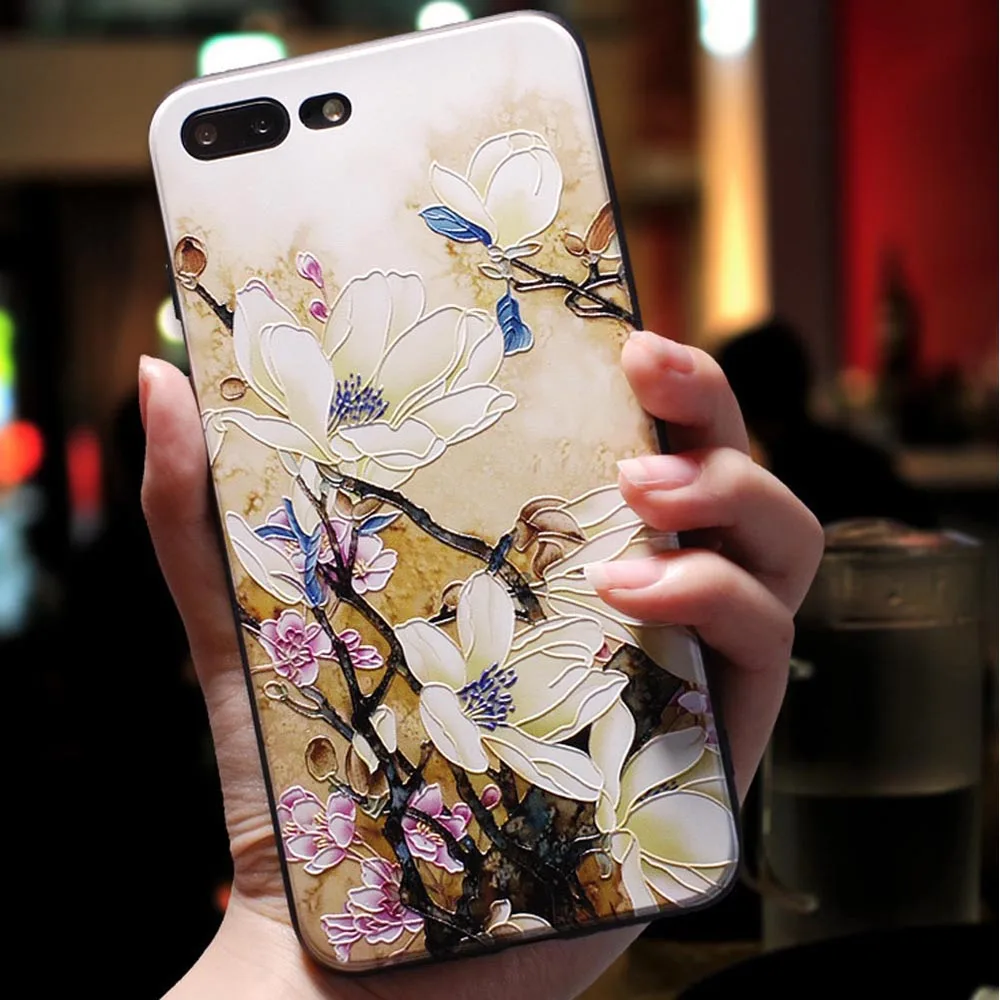 peach blossom Eqvvol милый 3D тисненый мультфильм узорчатый чехол для телефона для iphone X 8 7 6 6S Plus чехол s Мягкий силиконовый чехол для iphone 5 5S SE Coque - Цвет: peach blossom