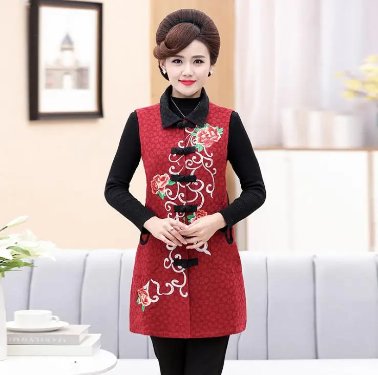 Женский Стильный Длинный жилет с вышивкой в китайском стиле|long vest coat|vest coatlong |