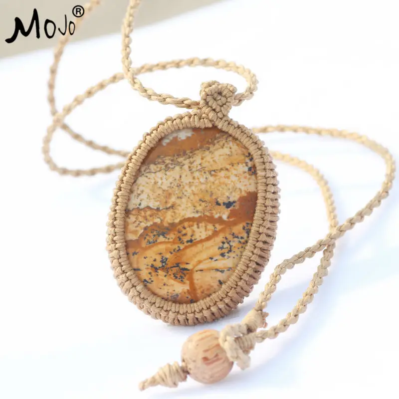 Изображение кулона из сердолиана ручной работы Модные Этнические украшения в