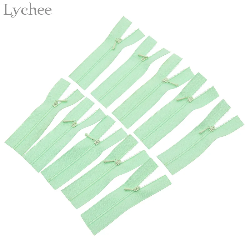 Mint green Личи 10 шт. Мини молния Кукла одежда молния DIY ручной работы шитье скрапбукинг аксессуар для одежды аппликация - Цвет: Mint green