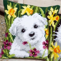 1Dog коллекция 01 DIY Набор для рукоделия Подушка с вышивкой из акриловой пряжи Гобелен Холст Подушка передняя Вышивка крестом Наволочка - Цвет: Небесно-голубой