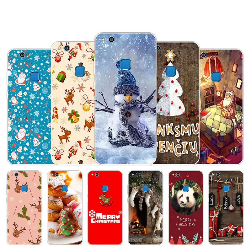 Силиконовый чехол из ТПУ для Huawei P10 Lite телефона рождественский сезон защитный
