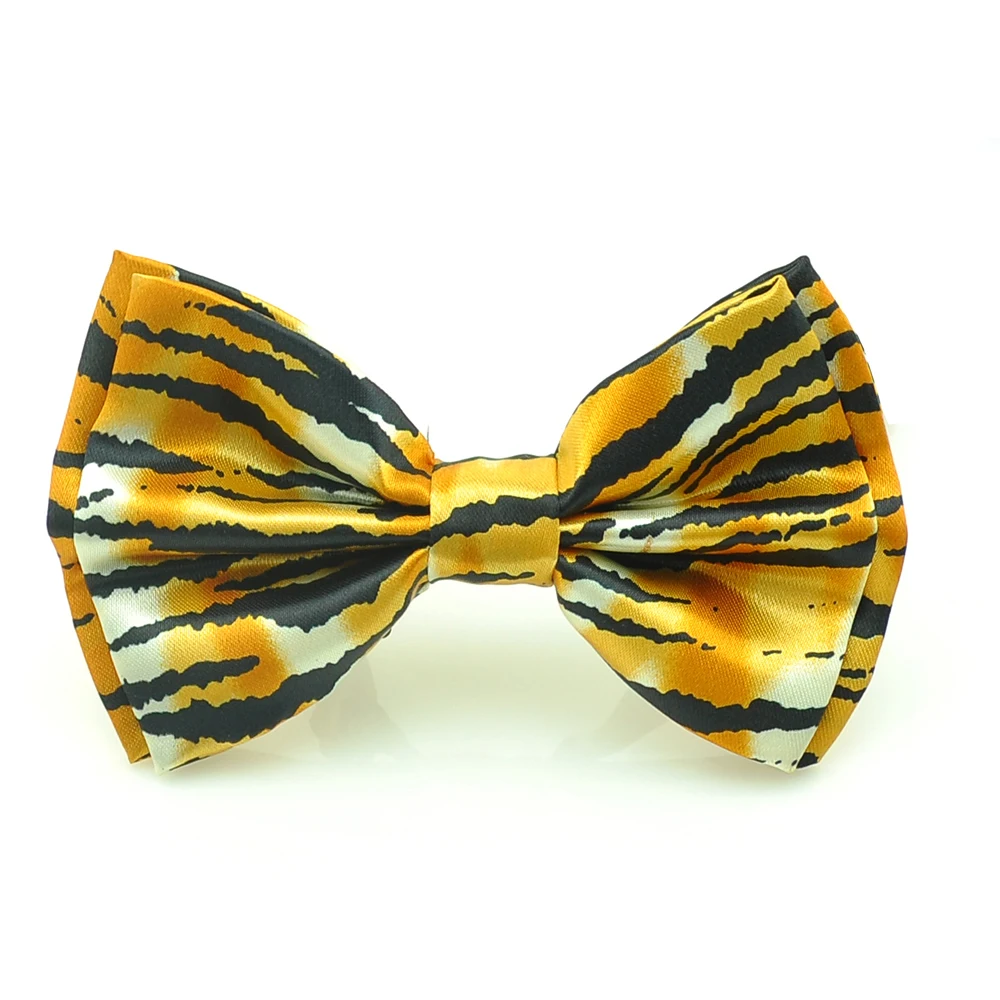 Желтый черный Зебра галстук бабочка для мужчин и женщин смокинг в стиле унисекс