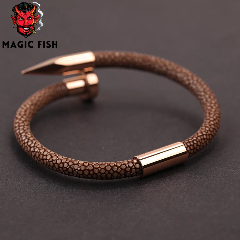 Браслет Magic Fish Stingray из натуральной кожи мужской браслет с подвеской титановой