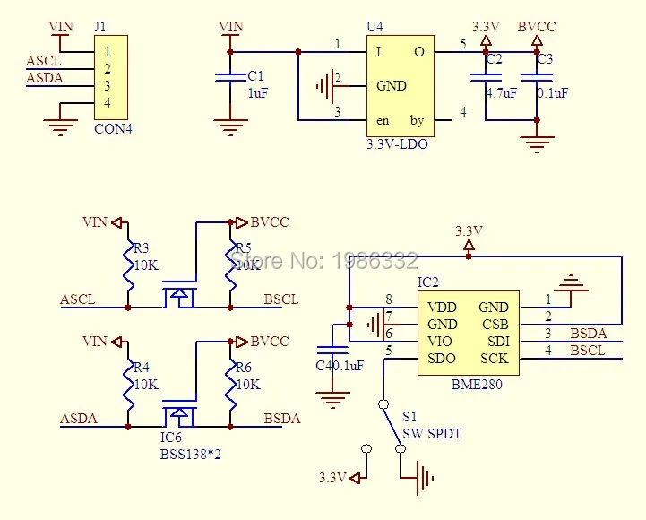Цифровой датчик высоты с барометрическим давлением WS16 Precision BME280 1 8-5V I2C модуль