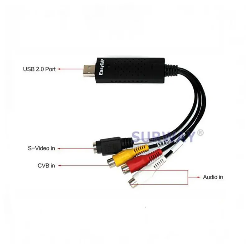 Фирменная Новинка Easycap USB 2.0 Видео ТВ DVD VHS карты захвата адаптер для компьютера/cc