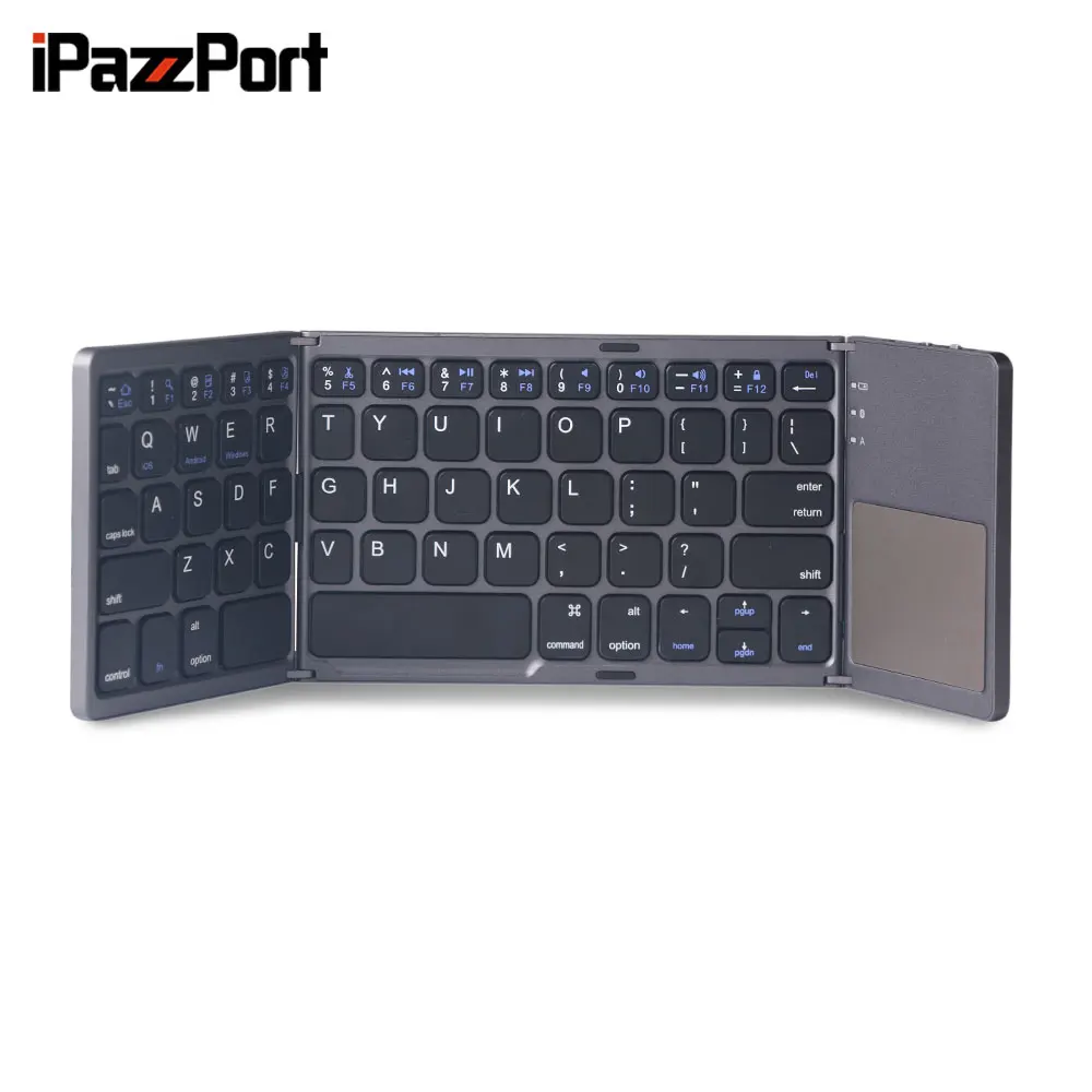 IPazzPort 75BT ультра-тонкий беспроводной Bluetooth KeyboardKeyboard Складная карманная клавиатура