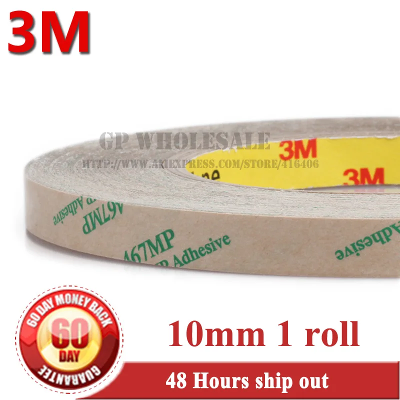 

3M, 10mm Ultra Thin 3M 467MP 467 200MP 2 Sided Tape Sticky, High Temperature Resistance, Strong Adhesive