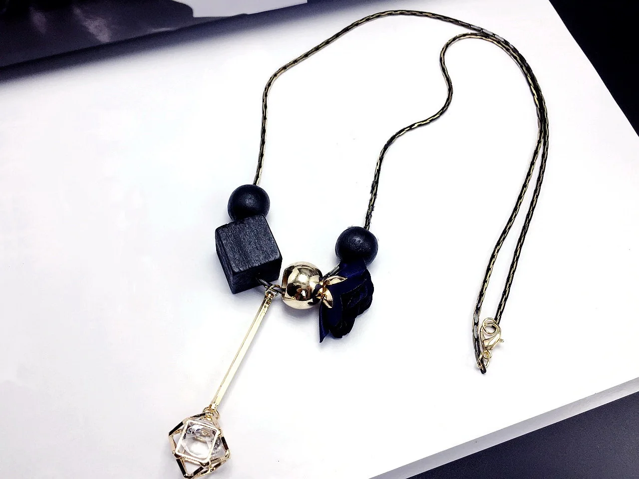 Новое модное розовое длинное ожерелье со стразами для женщин Bijoux простое универсальное ожерелье s& кулоны ювелирные изделия оптом