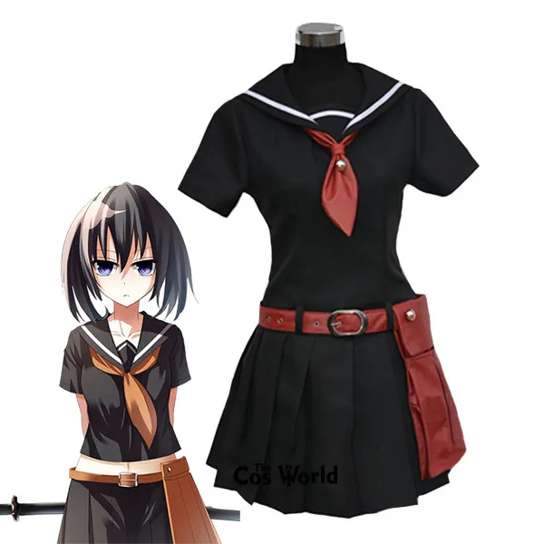 Черный матросский костюм Akame ga KILL Kurome школьная форма наряд аниме костюмы для