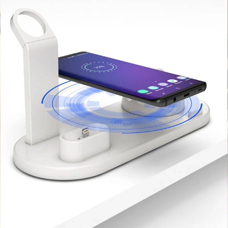 3 в 1 быстро Беспроводной Зарядное устройство станции с Тип usb C Micro USB Беспроводной Беспроводная зарядка для Iphone X apple Watch 4/3/2/1 Airpods 1/2