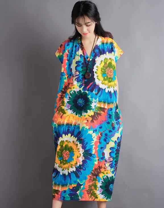 

Floral Linen Long Summer Women Dresses Summer Plus Size Women Dresses