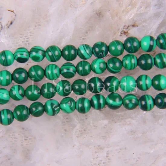 Бесплатная доставка Модные ювелирные изделия 4 мм зеленый малахитовый Круглый