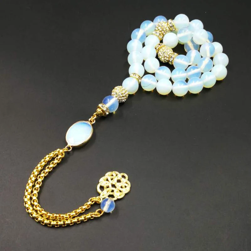Новое поступление золотые аксессуары с опаловым камнем женский браслет Tasbih 33 66 99