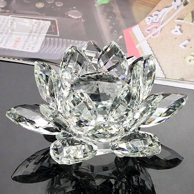 Искусственное прозрачное Хрустальное стекло 120 мм Lotus Feng shui украшение для дома