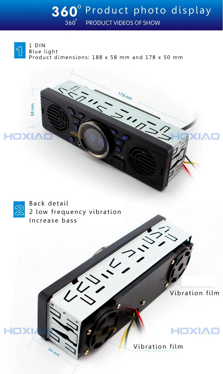 Автомагнитола MP3 плеер аудио стерео Поддержка FM Bluetooth USB SD AUX Встроенный 2 динамика 1 din Авто Аудио плеер Автомобильная электроника