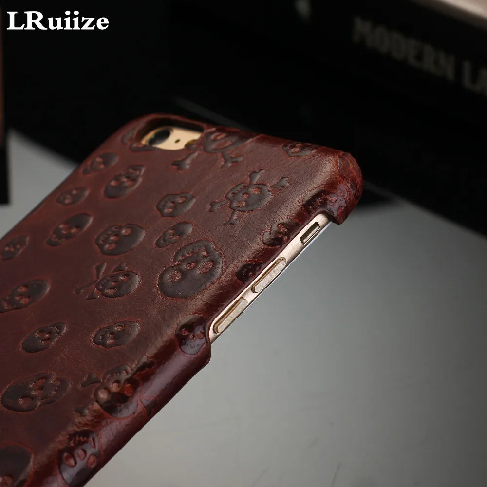 Тонкий чехол lruize из натуральной коровьей кожи для iPhone 8 7 6 s/Plus 5S SE 3D страшные