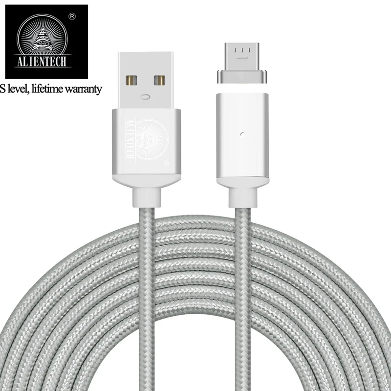 1м 2м 2.4A Быстрая зарядка Магнитная Micro USB кабель Дата синхронизации переходник для зарядного устройства Шнур для Android Samsung S4 S6 S7 Edge LG htc планшеты - Тип штекера: Silver