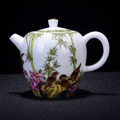 Керамика Цзиндэчжэнь эмалированный чайный горшок кунг-фу зеленый сервиз ручная