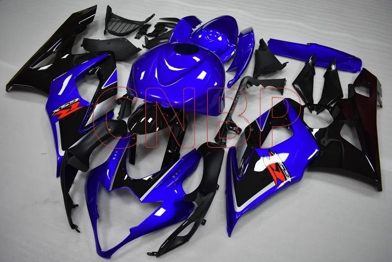 Тела Наборы GSX-R1000 2005-2006 K5 черно-голубые Обтекатели GSXR1000 05 Пластик обтекатели GSXR 1000 2005 без краски