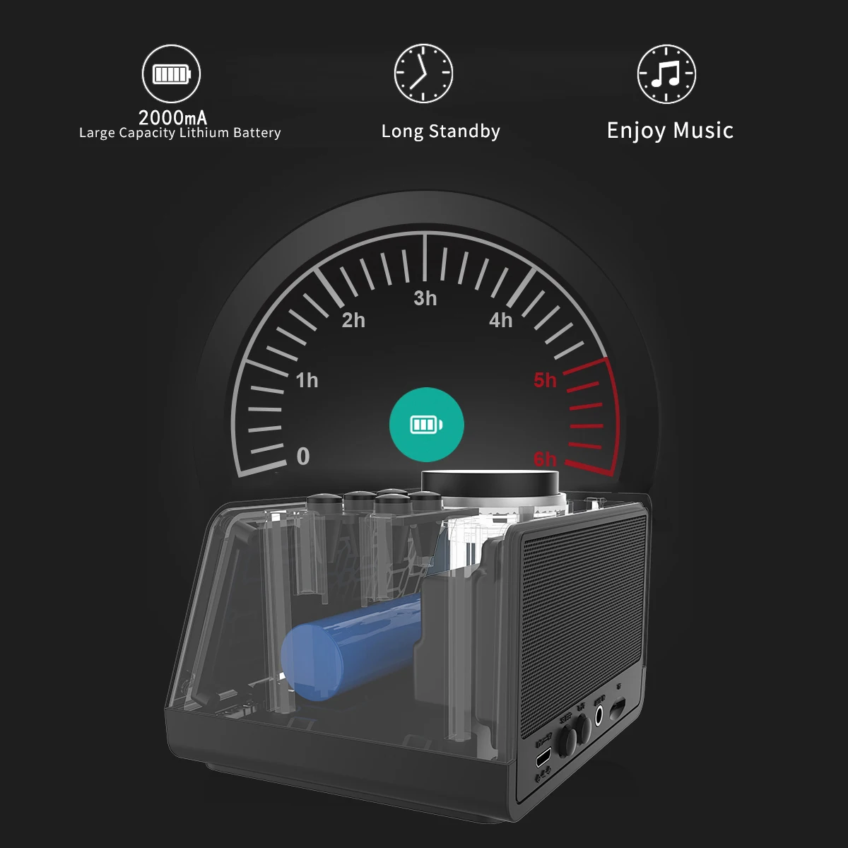 Беспроводной Bluetooth динамик Многофункциональный зеркальный будильник