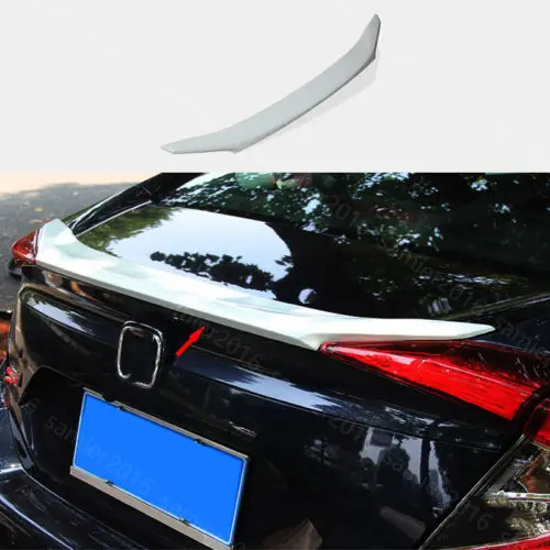 

White Fit For Honda Civic 16-2017 Rear Truck Door Spoiler Wing Matte Cover Trim