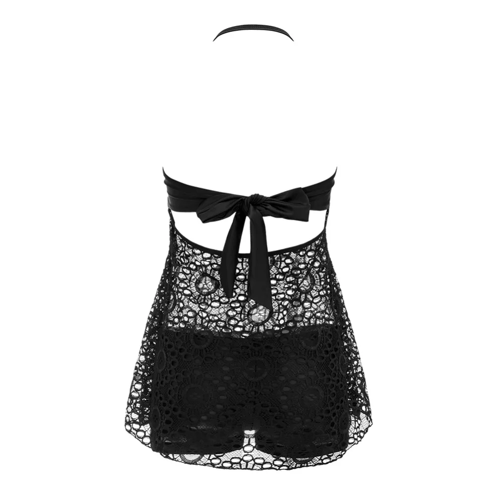 Кружевной женский купальник танкини набор открытая спина женское летнее платье