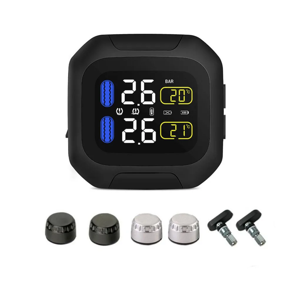 Сигнализация для шин мотоцикла 2 Внешний датчик Moto TPMS система внешний внутренний