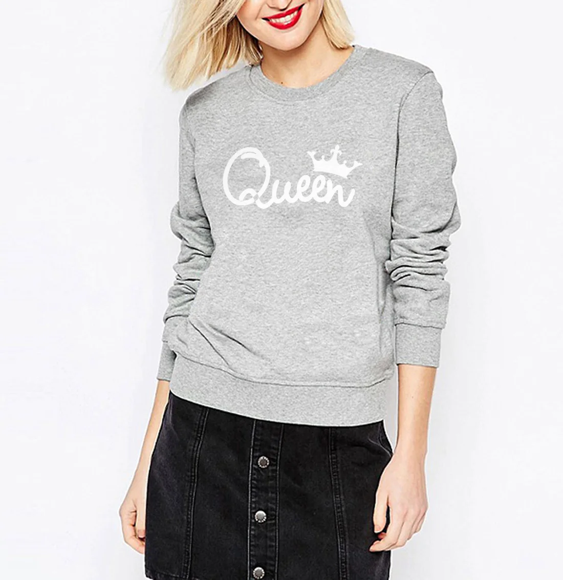 Женская толстовка с длинным рукавом Повседневные пуловеры круглым вырезом в