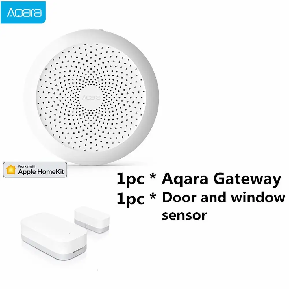 2in1 Smart Home Kits Mijia Aqara умный дом Комплект шлюз концентратор двери окна сенсор человеческого тела беспроводной переключатель температуры воды сенсор для Apple Homekit - Цвет: 2in1 Smart Home Kits