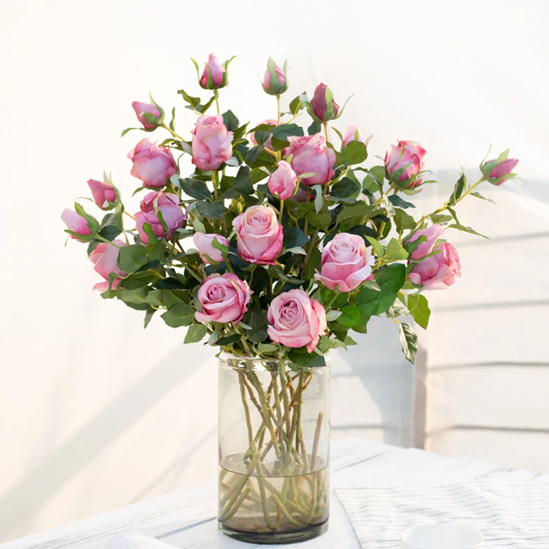 JAROWN Artificial Flowers Silk Rose Continental Retro Fake Flower Home Decoration Wedding DIY Decoration Flores