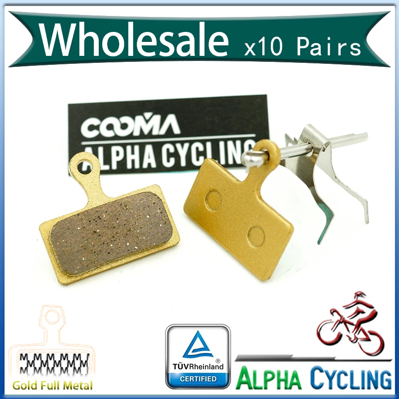 Bicycle Disc Brake Pads for Shimano XT-R M985 M988 Deore XT M785 SLX M666 M675 M615 Alfine S700 Gold 10 Pairs | Спорт и развлечения