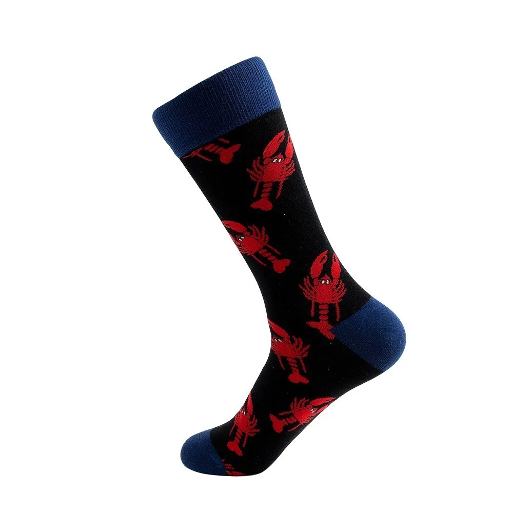 PEONFLY 2019 Hot Sale Casual Men Socks New Fashion Design Plaid Colorful Happy Business Party Dress Cotton | Мужская одежда