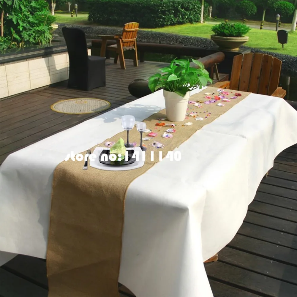 Chemin de table mariage 10 м Мешковина настольная дорожка из натурального джута страна Outedoor