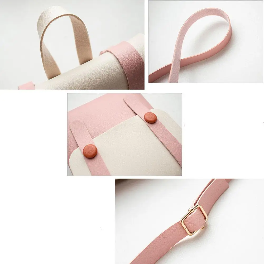 Модный женский мини рюкзак кожаный однотонный школьный маленький дорожный с