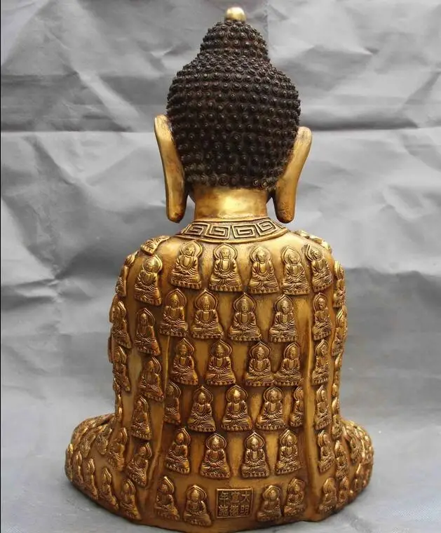 Буддизм храм Медь бронзовая позолота Шакьямуни Амитабха Rulai статуя бога Будды -