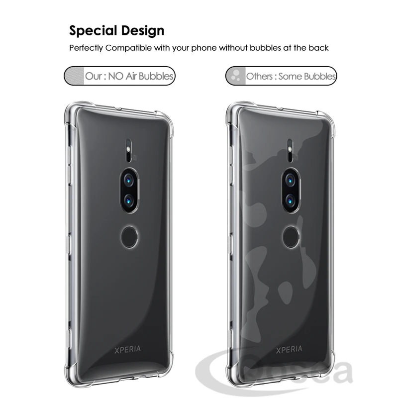Qosea For Sony Xperia XZ1 Premium Case Transparent Protecttive Ultra Clear Slim Silicone Soft TPU XZ2 Back Cover |