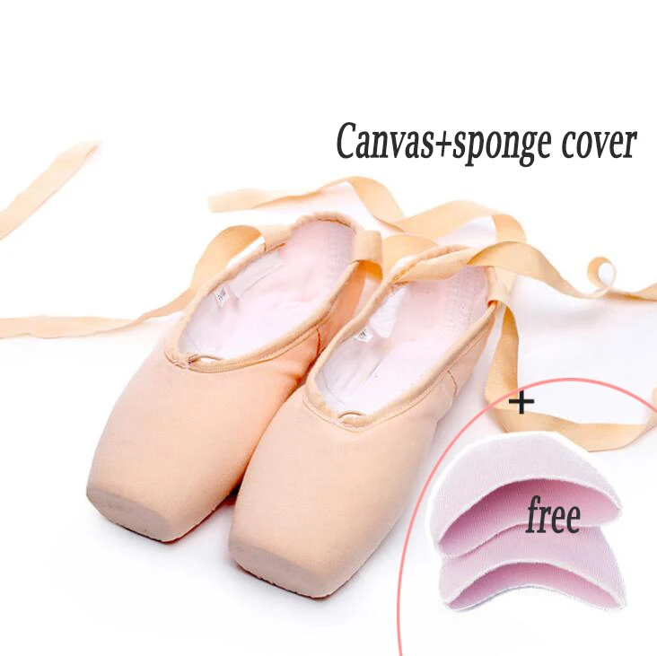 Для женщин балетки с мягкой подошвой для девочек пуанты бандажные Обувь танцев