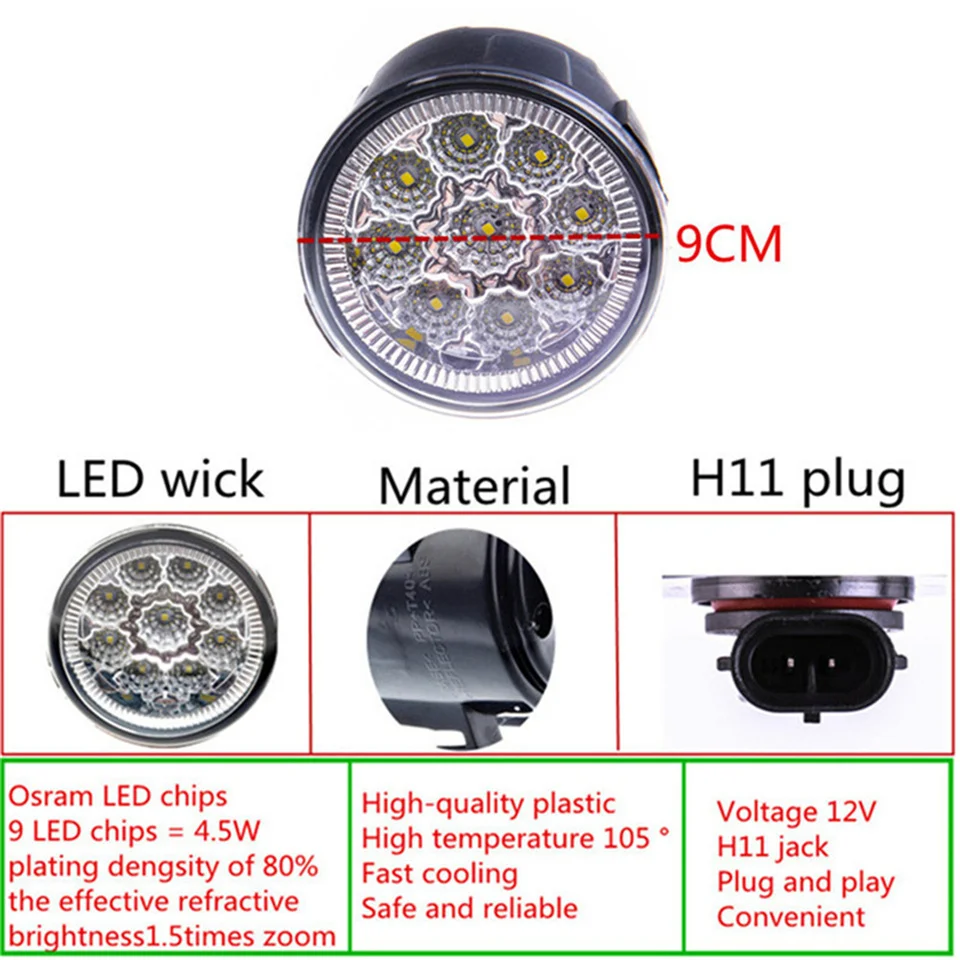 For Nissan Juke Hatchback 2010-2014 High Brightness Led Fog Lights 12W 900LM Lamp Assembly 2Pcs | Автомобили и мотоциклы