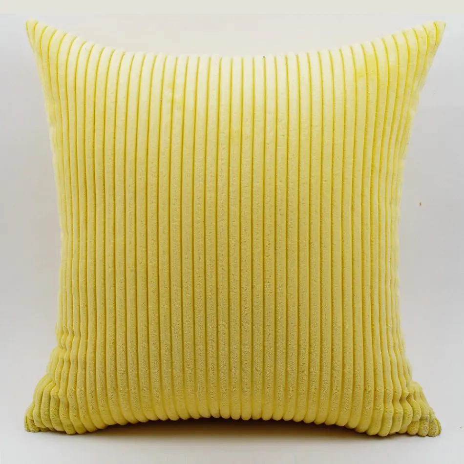 yellow Для диванных подушек, наволочки для подушек в полоску вельвет 30x45/40х40/размером 45*45/40x60/50x50 мм/55x55/60x60 см Декоративные пледы подушка для дома наволочка крышка - Цвет: yellow